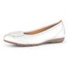 Ballerina GABOR, Damen, Gr. 37, silber (silberfaben), Glattleder, metallic, modisch, Schuhe, flache Schuhe, Slipper mit Hovercraft Luftkammern-Laufsohle