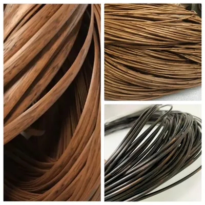 10 Meters PE Wood Color PE Flat Gradient Synthetic Rattan Material Weaving Plastic Cane For Outdoor