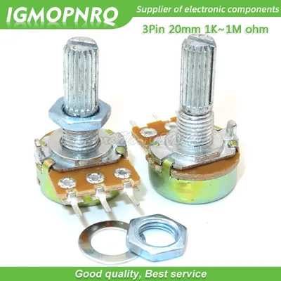 5pcs WH148 3PIN 20mm Potentiometer B1K-B1M ohm B1K B2K B5K B10K B20K B50K B100K B500K B1M 1K 2K 5K
