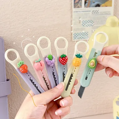 Cartoon Cute Fruit Art Knife Compact And Portable Student Hand Account Cutting Paper Knife Unpacker