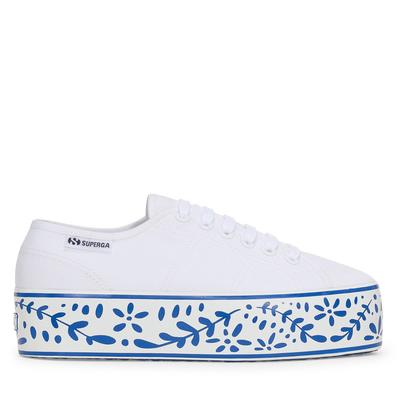 Superga 3790 Platform Ceramicprint Leggera - White blue Ceramic