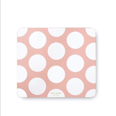 Kate Spade Computers, Laptops & Parts | Kate Spade New York Polka Dot Leatherette Mouse Pad,, Peach Pink Jumbo Dot | Color: White | Size: Os