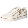 Sneaker MUSTANG SHOES, Damen, Gr. 37, gold (creme, goldfarben), Lederimitat, glänzend, modisch, Schuhe, Plateausneaker, Schnürschuh mit Metallic Details