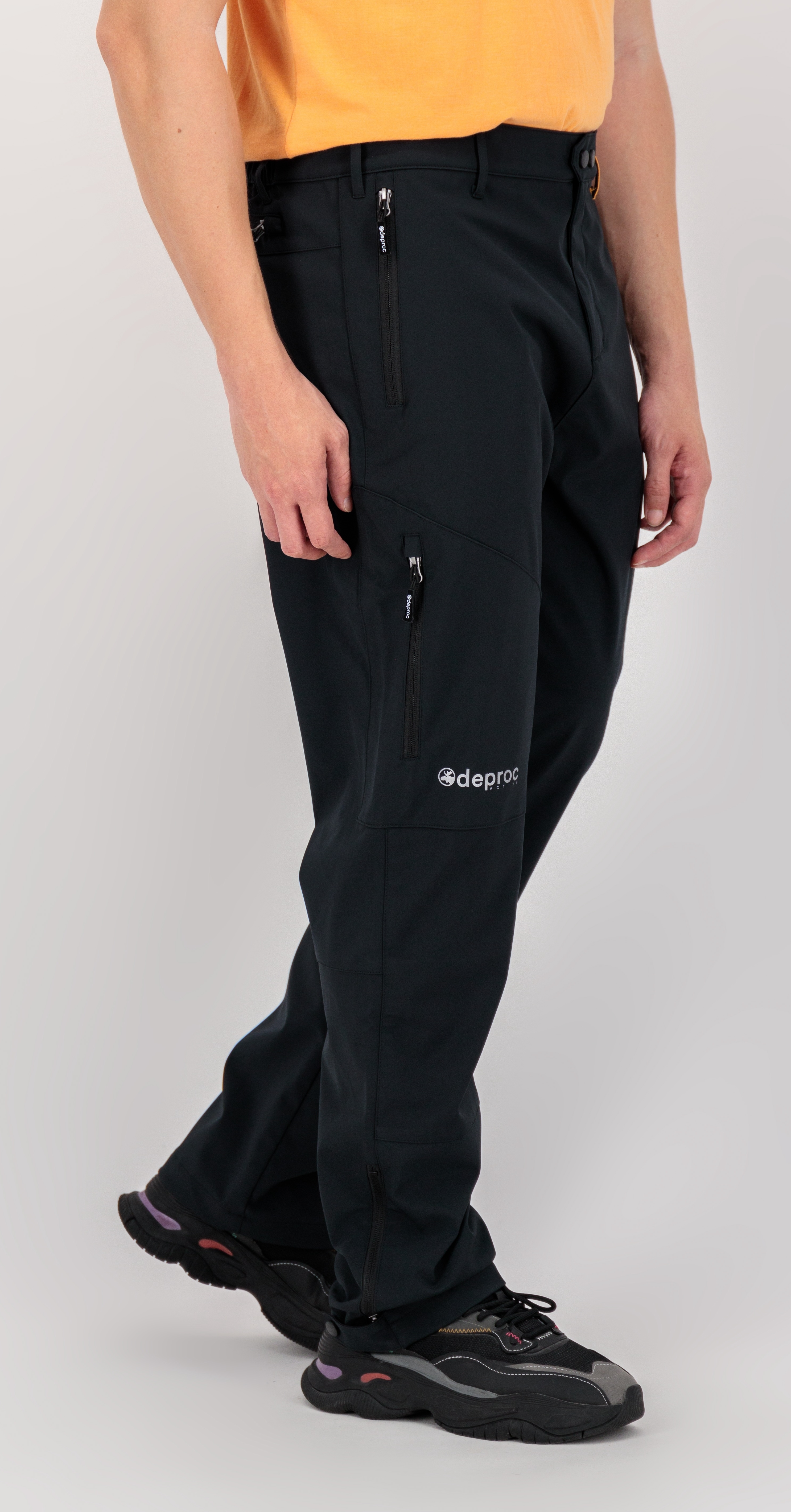 Softshellhose DEPROC ACTIVE "STERLING II MEN", Herren, Gr. 28, Normalgrößen, schwarz, 96% Polyester; 4% Elastan mit TPU Membrane, Hosen Softshellhose, auch in Großen Größen erhältlich