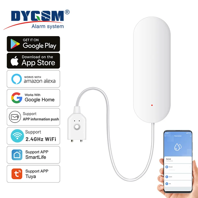 Tuya WiFi Wasser Level Sensor Leckage Alarm Flut Leck Detektor Smart Home Leben APP Wasser Alarm Überlauf Alarm Sicherheit System Image