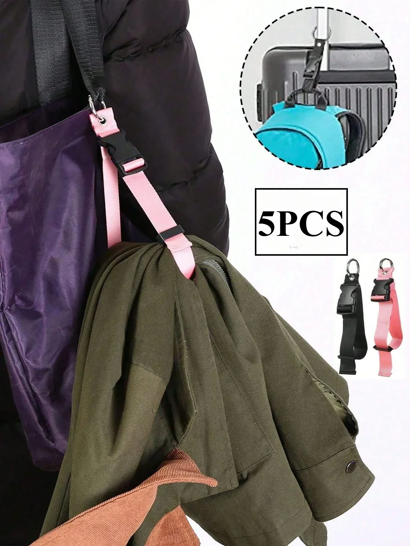 Tragbarer Anti-Diebstahl-Gepäckgurt, langlebige Outdoor-Schnalle, für Männer und Frauen, Rucksack-Clip, unverzichtbare Reise-Geschenktüten-Tags für Gepäck Image