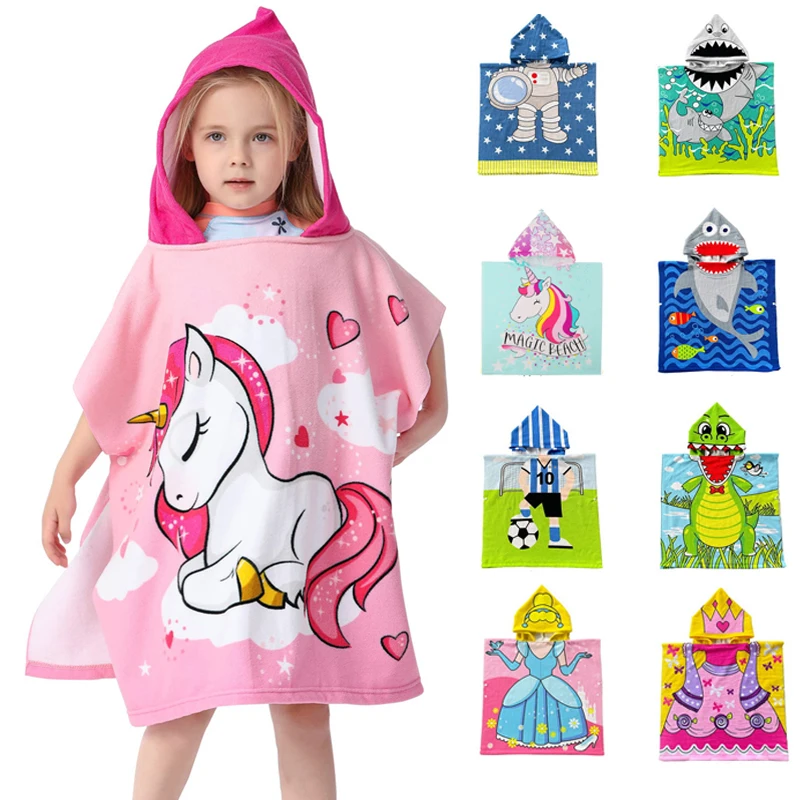 0-5 Jahre Baby Cartoon Bad Kind Kind Kapuze Umhang Bademantel Handtuch Baumwolle Strand tuch Baby Kinder Cartoon Badet uch Roben Image