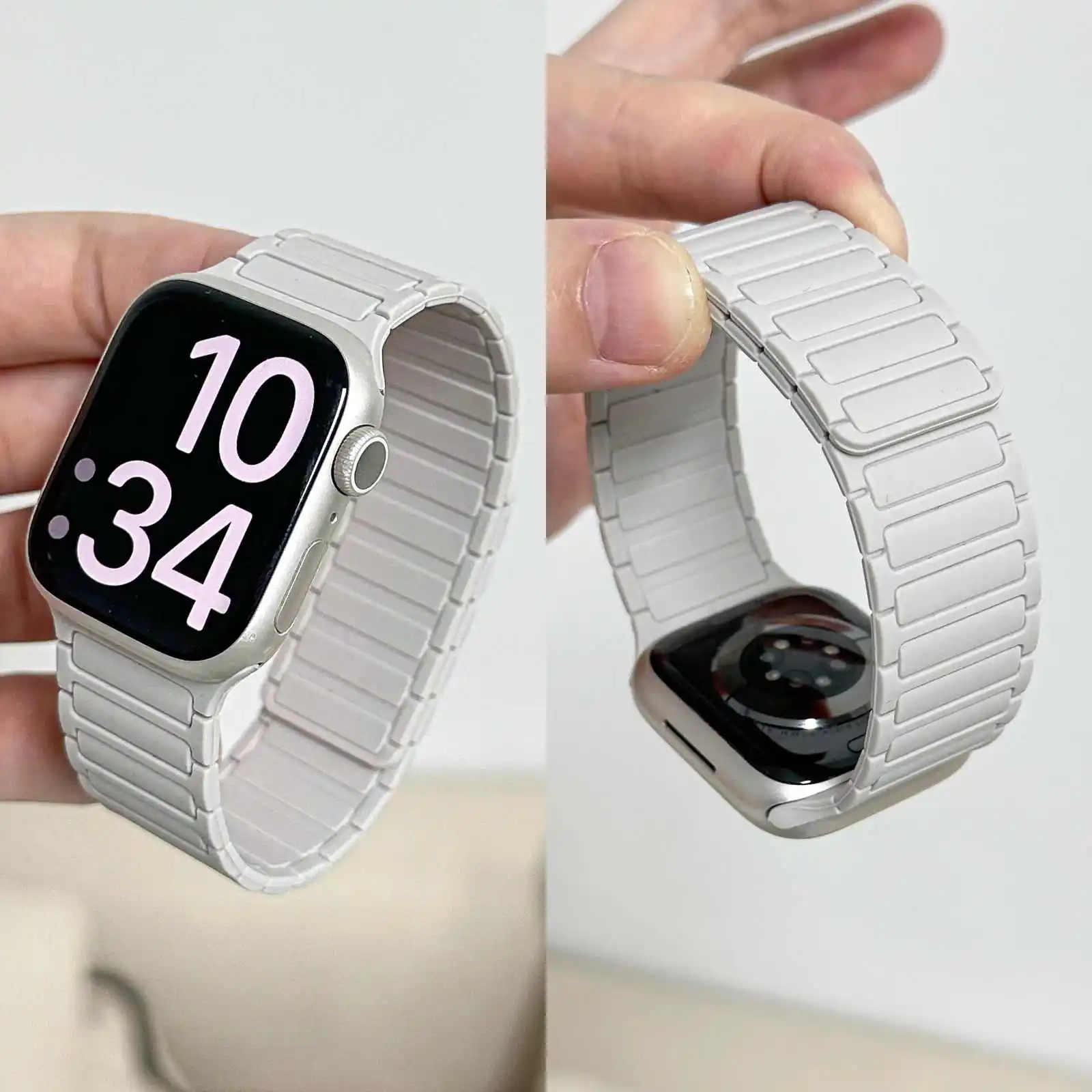 Magnetisch für Apple Watch Band 42 mm 38 mm 40 mm 44 mm 49 mm 46 mm 45 mm Gliederarmband Correa iWatch Serie 10 9 8 7 6 5 Se Ultra2 Armband Image