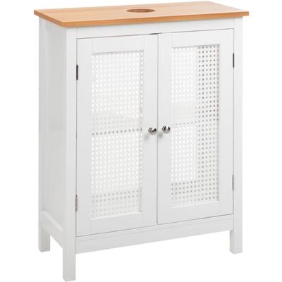 Beliani - Waschbeckenunterschrank Weiß mdf 60 x 75 cm Badezimmer Aufbewahrung mit Dekorativen Türen Image