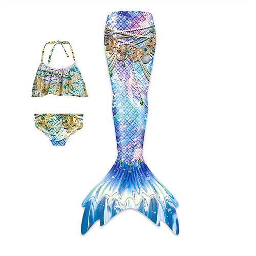 kinderkleidung Mädchen Meerjungfrau Bademode Badeanzug Festtage Strand Waagen Urlaub Tropisch Badeanzüge 4 Jahre Sommer Hellrosa Gelb Image