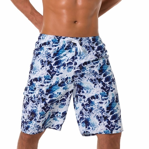 Herren Boardshorts Badeshorts Badehose Farbverlauf Bedruckt Kordelzug Mit Taschen Schnelltrocknend Mit Taschen Boardshorts Unterteile Surfen Strand Wassersport Sommer Image