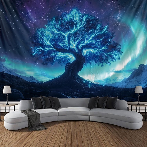 Mandala hängende Wandteppich Lebensbaum Wandkunst Großer Wandteppich Wanddekoration Foto Hintergrund Decke Vorhang Heim Schlafzimmer Wohnzimmer Dekoration Image