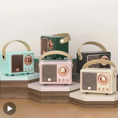 Retro Bluetooth Speaker Wireless Card Portable Subwoofer Mini Outdoor Student Small Bluetooth