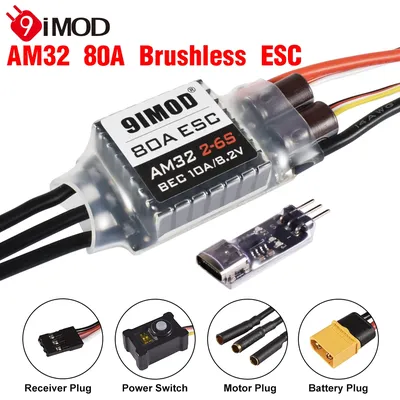 9IMOD RC Brushless Combo AM32 80A ESC 3542 1850KV/2250KV Brushless Motor Gearbox for Axial SCX10 RC