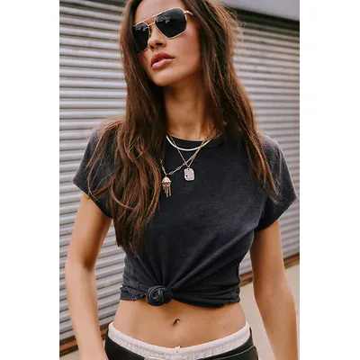 Piper Polarized Aviator Sunglasses at Free People in Gold/Smoke