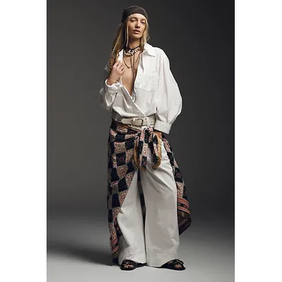Buckle Back Trousers at Free People in Snow White, Size: US 10