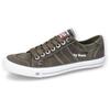 Slip-On Sneaker DOCKERS BY GERLI, Herren, Gr. 42, grün (khaki), Textil, washed, casual, Schuhe, Freizeitschuh, Retro Sneaker, Fake Schnürung, in cooler Jeansoptik
