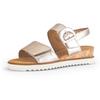 Keilsandalette GABOR "GENUA", Damen, Gr. 37, gold (goldfarben), Glattleder, metallic, klassisch, Schuhe, Riemchensandale, Sommerschuh, Komfortschuh in Weite G (=weit)