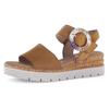 Keilsandalette GABOR "GENUA", Damen, Gr. 43, braun, Ziegenveloursleder, unifarben, modisch, Schuhe, Sommerschuh, Riemchensandale, Komfortschuh in Weite G (=weit)