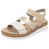 Keilsandalette REMONTE, Damen, Gr. 41, gold (beige, goldfarben), Lederimitat, casual, Schuhe, Keilabsatz, Sommerschuh, Sandale in veganer Verarbeitung