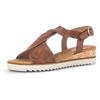 Sandalette GABOR "GENUA", Damen, Gr. 37, braun (camelfarben), Kalbsleder, unifarben, klassisch, Schuhe, Keilabsatz, Sommerschuh, Riemchensandale in Komfortweite G (=weit), Topseller