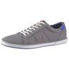 Sneaker TOMMY HILFIGER "H2285ARLOW 1D", Herren, Gr. 41, grau (grau, blau), Textil, sportlich, Schuhe, mit seitlichem Logoflag, Freizeitschuh, Halbschuh, Schnürschuh