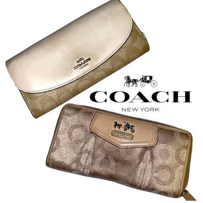 Coach Bags | Bundle Coach Long Wallets Coach Continental Wallets Coach Signature C | Color: Cream/Tan | Size: Os