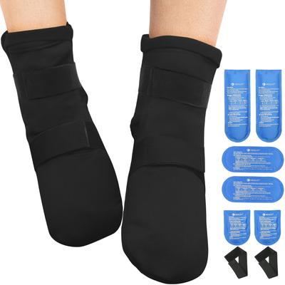 TEMU Lotfancy Pair Foot Ankle Ice Pack, Cooling Socks With 6 Reusable Gel Packs And Strap