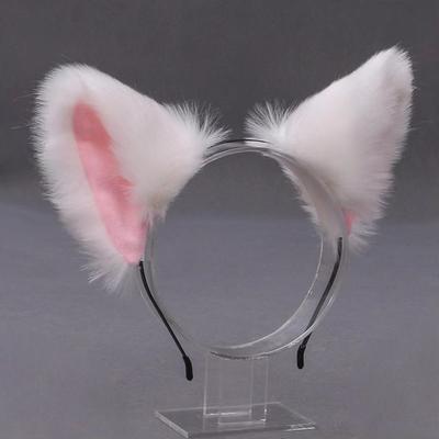 TEMU 1pc Plush Furry Cat's Ears Headband For Women, Cute Soft Hair Hoop,cosplay Hairband Vibrant Headwear Bright Colors Hair Accessories, Party,gala,banquet Image