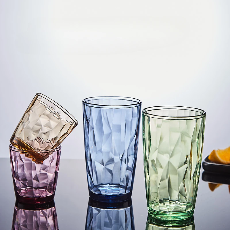 1pc Acryl als Wasser becher Haushalts farbe Plastik becher gurgeln Bier becher Restaurant Saft becher tropfen fest wieder verwendbar Image