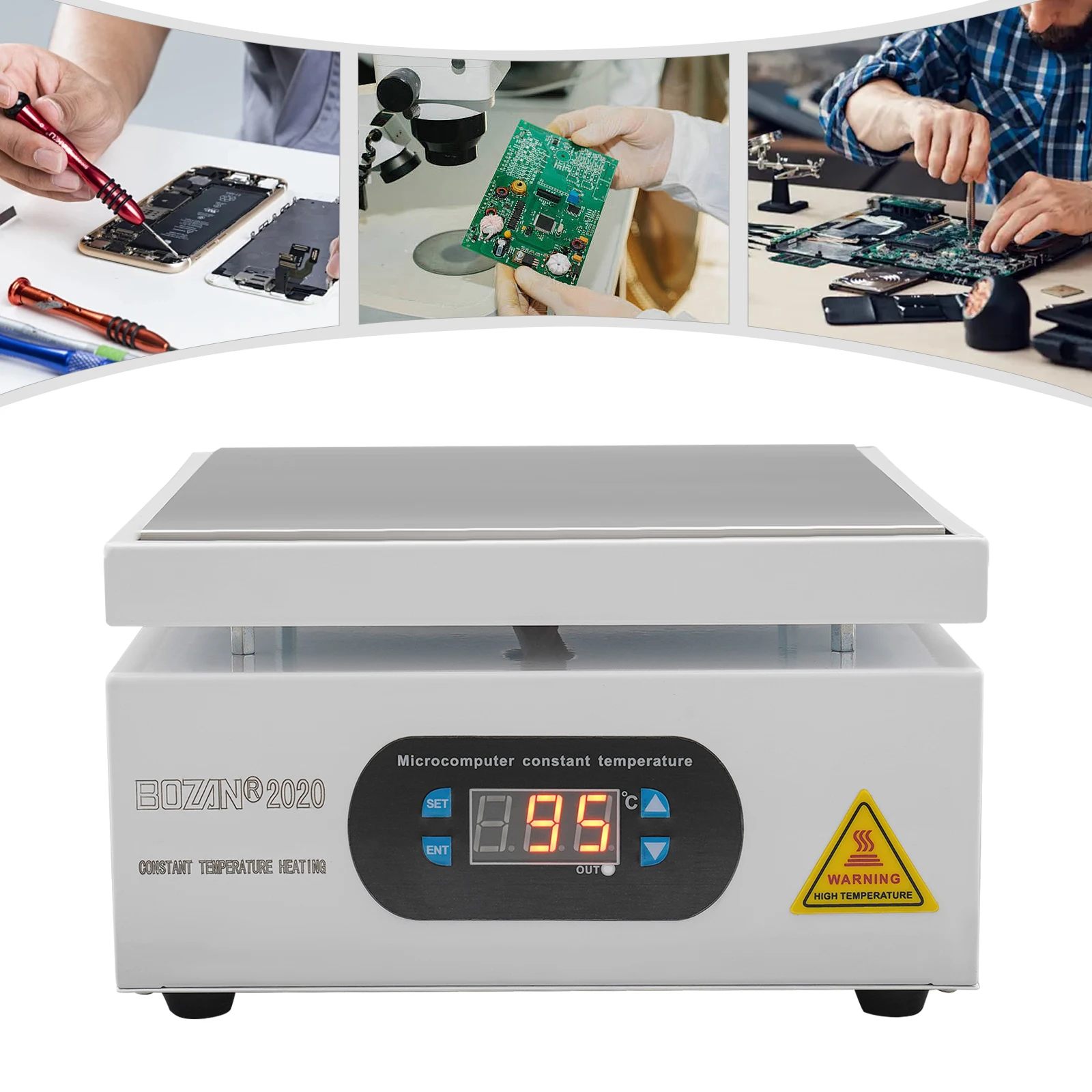 200*200mm Heizstation Digitale Vorwärmplattform Elektronische Heizplatte Wartung Heizstation für PCB LCD Bildschirm Reparatur Image