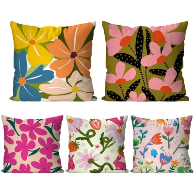 1pc Blume Pflanzen Kissen Fall Quadrat Kissen Schlafzimmer Sofa Freizeit Komfort Kissen Auto Wohnzimmer Hause Dekoration 40X40 Image