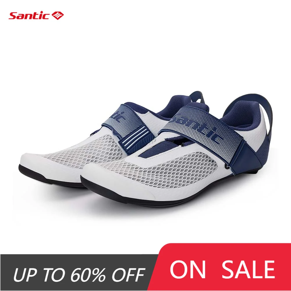 Santic männer Radfahren Schuhe Nylon Sohle Triathlon Sport Schuhe Mesh Stoff Atmungsaktive Outdoor Sport Radfahren Schuhe WMS24051