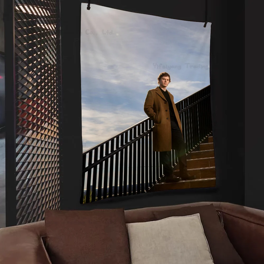 Evan Peters Schauspieler hängender böhmischer Wandteppich für Wohnzimmer, Zuhause, Wohnheim, Dekoration, japanischer Wandteppich Image