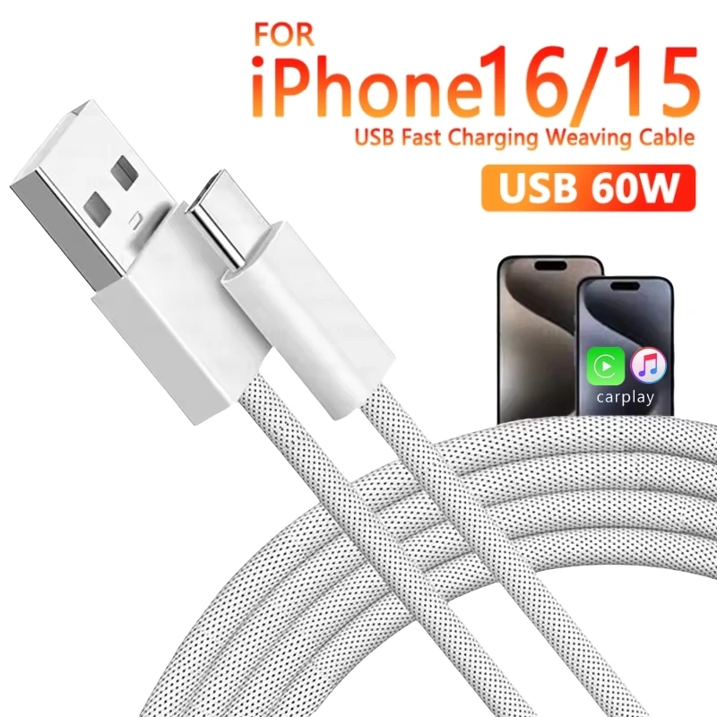 Original 60 W PD USB zu USB-C Schnellladekabel für Apple iPhone 16 Pro Max 15 Plus Typ C Schnellladegerät Xiaomi Samsung Kabel Image