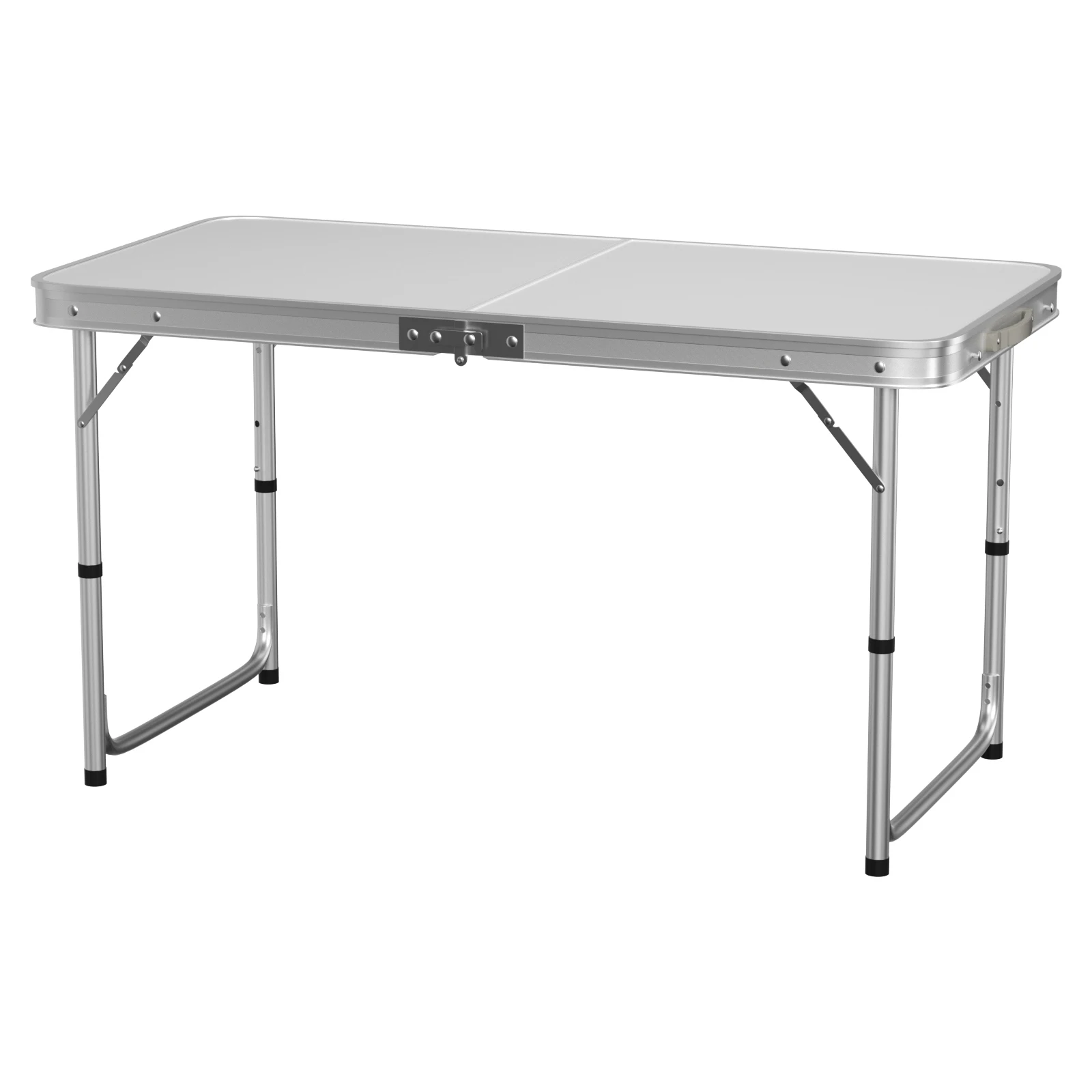 120 x 60 x 70 cm Aluminium-Campingtisch, tragbarer Klapptisch, kleiner Picknicktisch, Laptop-Schreibtisch, TV-Essbett, Heimbüro, Weiß