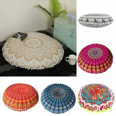 43x43cm runde böhmische Mandala Muster Kissen bezug Retro Kissen bezug für Home Hotel Dekor Boden Image