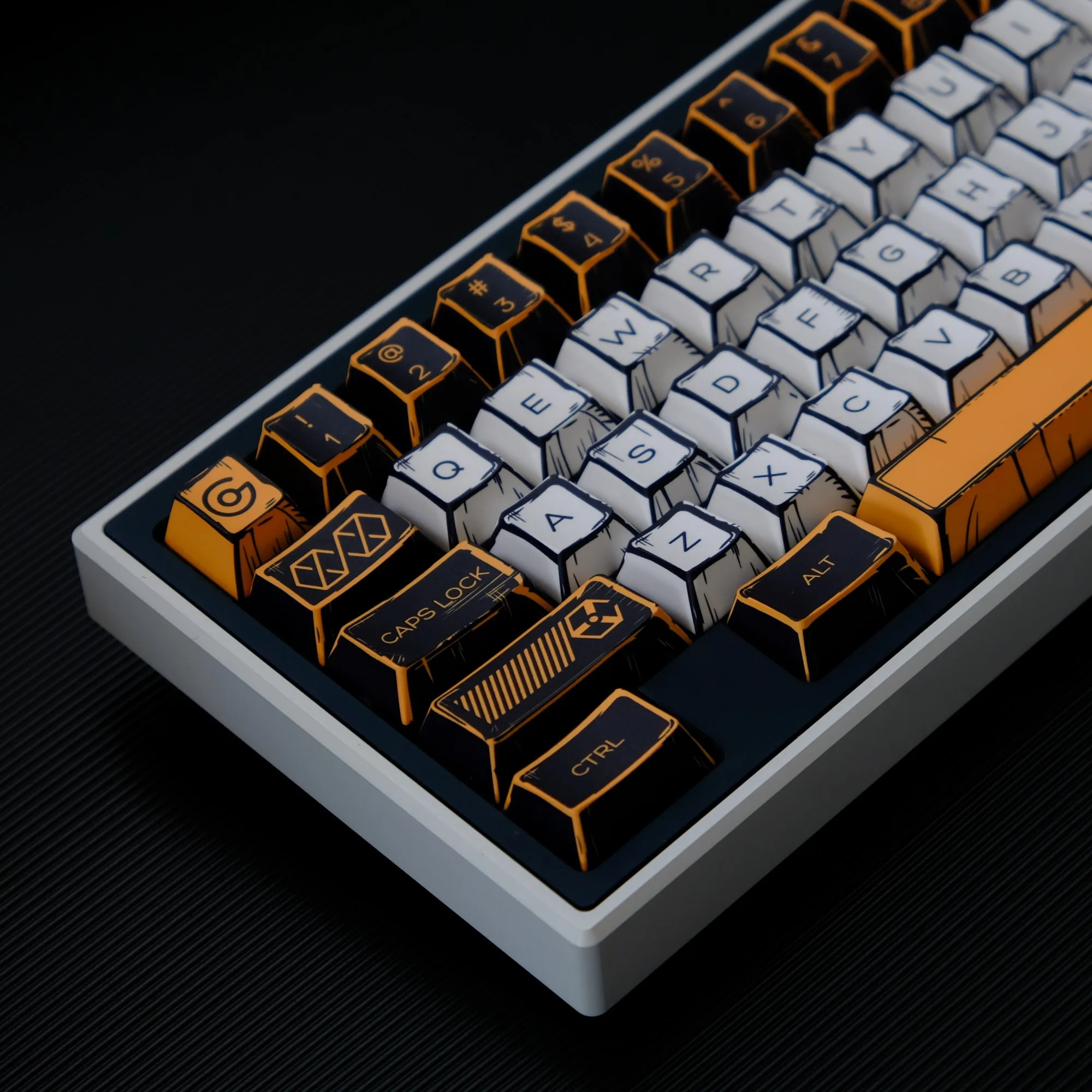 Comic Virtual War PBT Cherry Tastenkappen Dye Sub Tastenkappe für MAD 60 68, magnetische Tastatur, mechanische Tastatur, individuelles Tastenkappen-Set Image