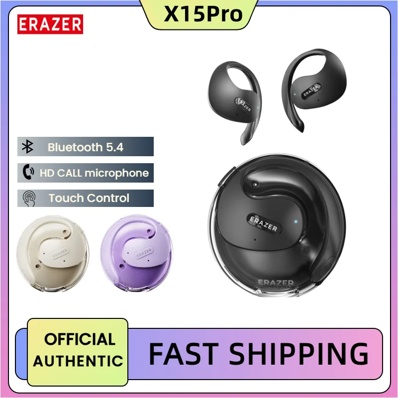 Erazer X15 pro Bluetooth 5.4 Kopfhörer X15 Sport Drahtlose Kopfhörer Rauschunterdrückung HD Anruf Lenovo Ohrhörer mit Mikrofon Image