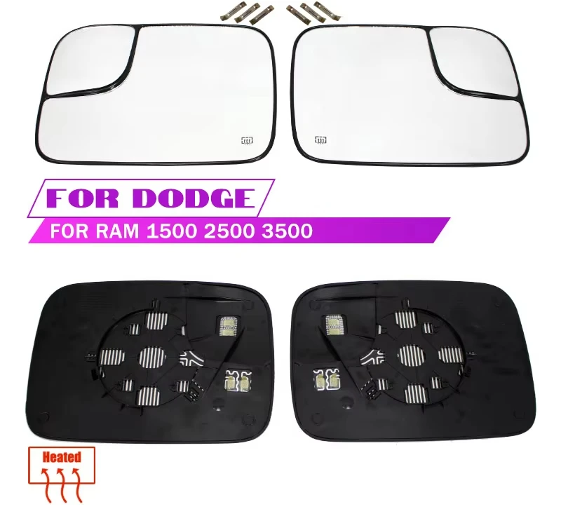 5161011 AA/ 5191035 AA 1 Paar beheizte Rückspiegelbrille für den toten Winkel, passend für Dodge Ram 1500 2500 3500 2005–2009 Image