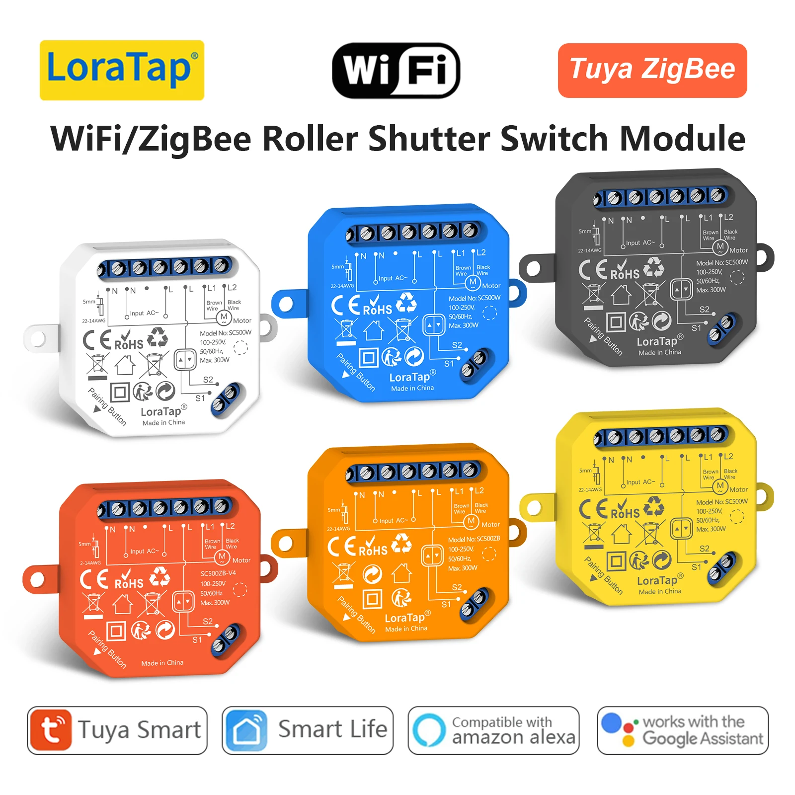 LoraTap Tuya Smart Life Rollos Relaismodul Multiplikation Fernbedienung Szene Arbeit mit Google Assistant Alexa