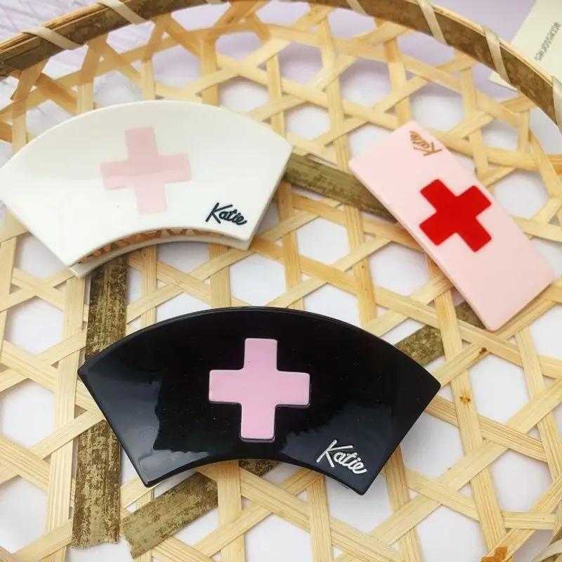 1 Stück japanische TP-Krankenschwester-Clip im gleichen Stil, süße Mädchen-Loli-Haarspange, Kreuz-Top-Clip, modisches Haar-Accessoire Image