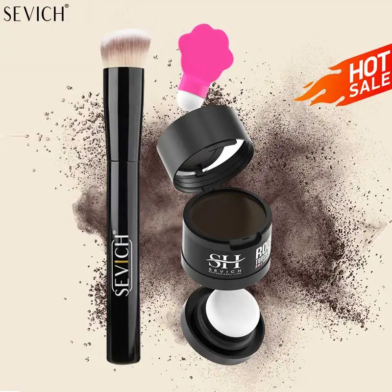 SEVICH Haarschatten-Puder mit Pinsel, wasserfest, schwarze Wurzel, vertuscht, Haar-Concealer, deckt sofortiges Haaransatz-Puder ab Image