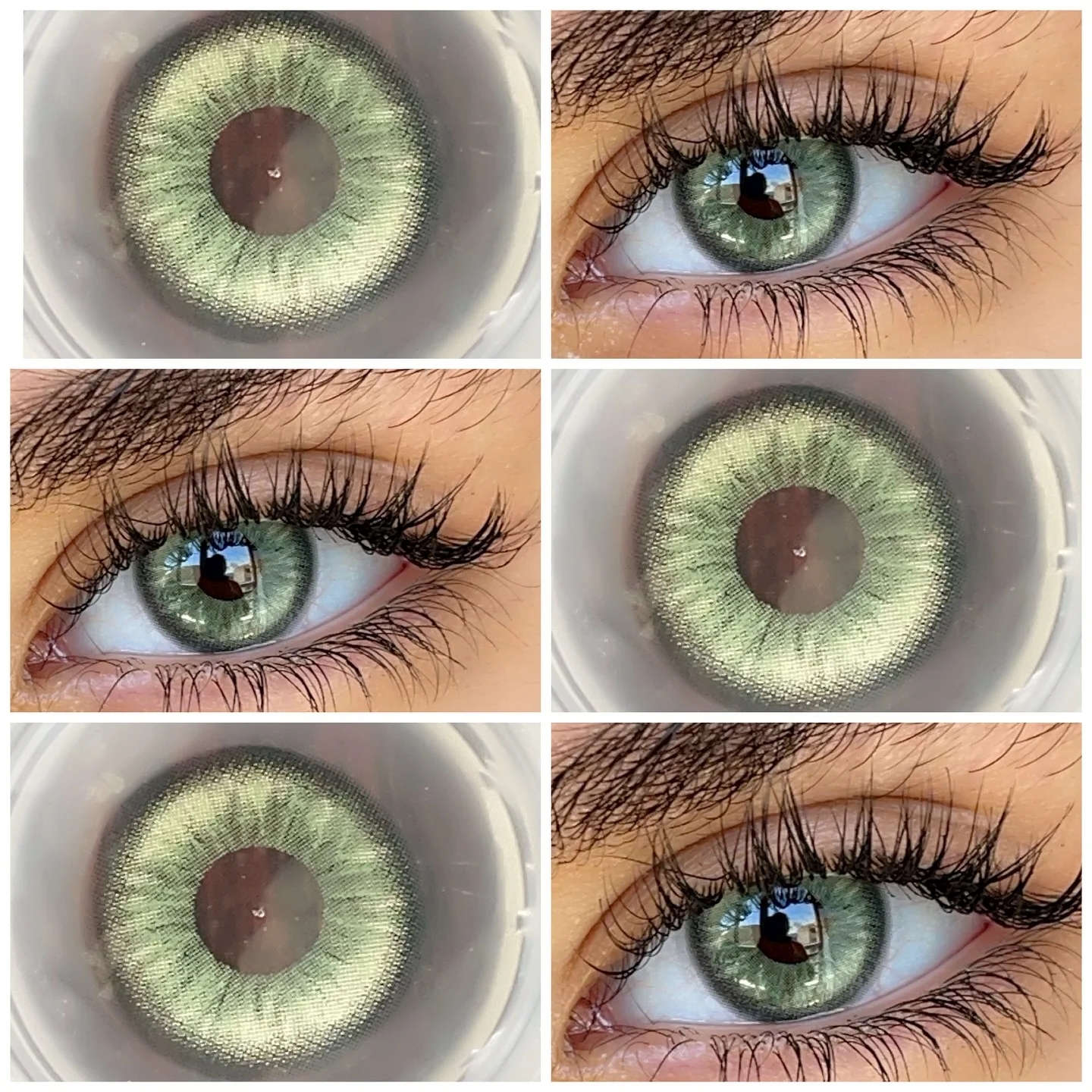 VISUASHOW 14,20mm natürlicher Kreis farbige Kontaktlinsen, Töne Grün/Blau/Braun, Sehkorrektur mit Dioptrien, für tägliche Schönheit und kosmetisches Make-up von Frauen Image