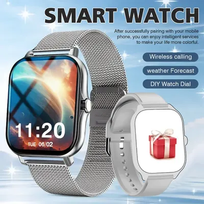 New Smartwatch Android Phone Color Screen Full Touch Custom Dial Smartwatch Women's Sports Bluetooth Talking Smartwatch fo