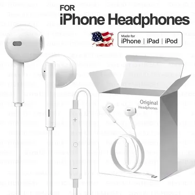 Original Headphones For Apple iPhone 6 6S 7 8 Plus 14 13 12 11 Pro Max X XS XR in-ear Earphones Wired Headset Phone Accessories