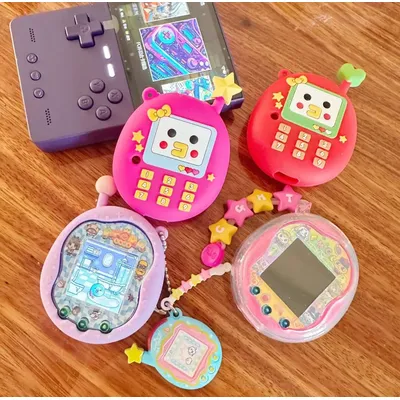 For Tamagotchi Uni Retro Dopamine Cell Phone Series Silicone Case With Antenna Glow-In-The-Dark Drop-Proof Case