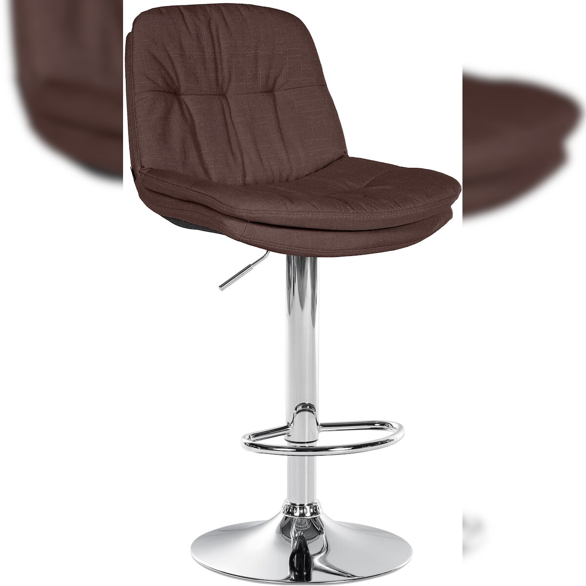 CLP Barhocker Laurel Stoff braun/Metall in Chromoptik Image