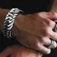 Braccialetti da uomo intrecciati color argento Braccialetti da polso in acciaio inossidabile 316L Catena a mano Accessorio maschile Gioielli Hip Hop Party Rock