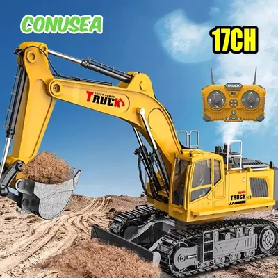 Rc Excavator Cars Trucks Alloy Bucket 17Channel Dumper Spray Truck 1/18 Simulation Engineering